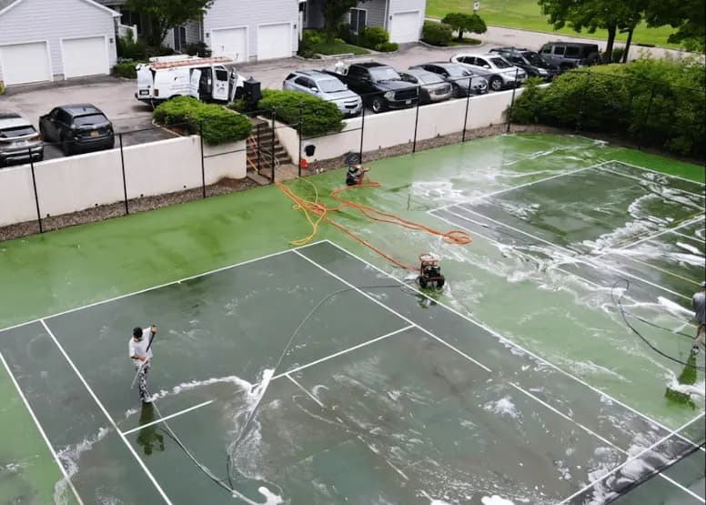 Streetsboro Power Washing professional cleaning outdoor surfaces at Streetsboro property