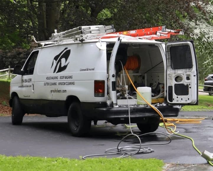 Streetsboro Power Washing professionals cleaning commercial fleet in Streetsboro